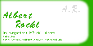 albert rockl business card